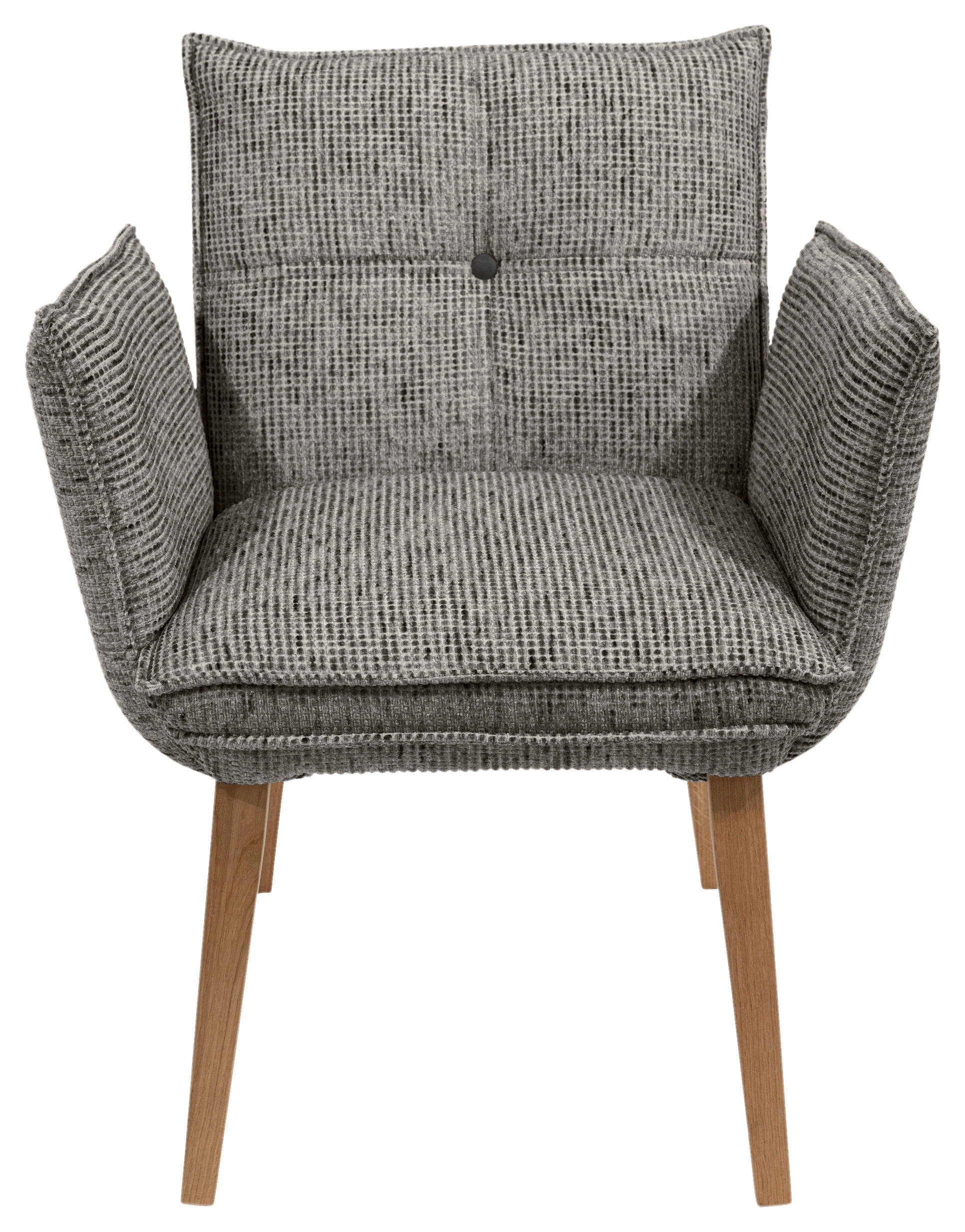 ARMLEHNSTUHL  in Chenille  - Eichefarben/Anthrazit, KONVENTIONELL, Holz/Textil (72/86/65cm) - Valdera