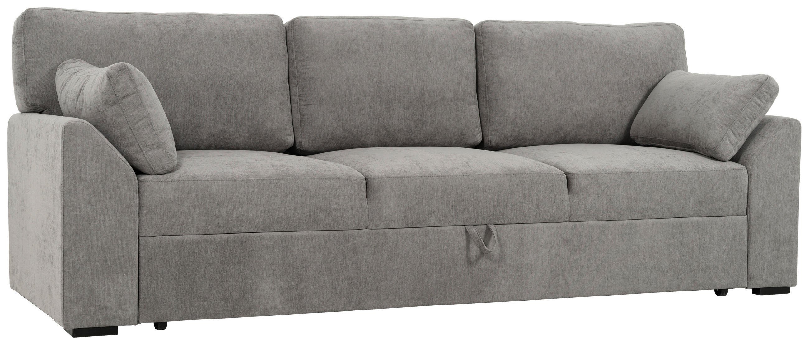 BÄDDSOFFA i chenille brun, grå  - brun/grå, Klassisk, metall/trä (233/86/88cm) - Hom`in