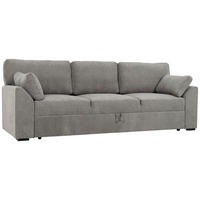 BÄDDSOFFA i chenille brun, grå  - brun/grå, Klassisk, metall/trä (233/86/88cm) - Hom`in