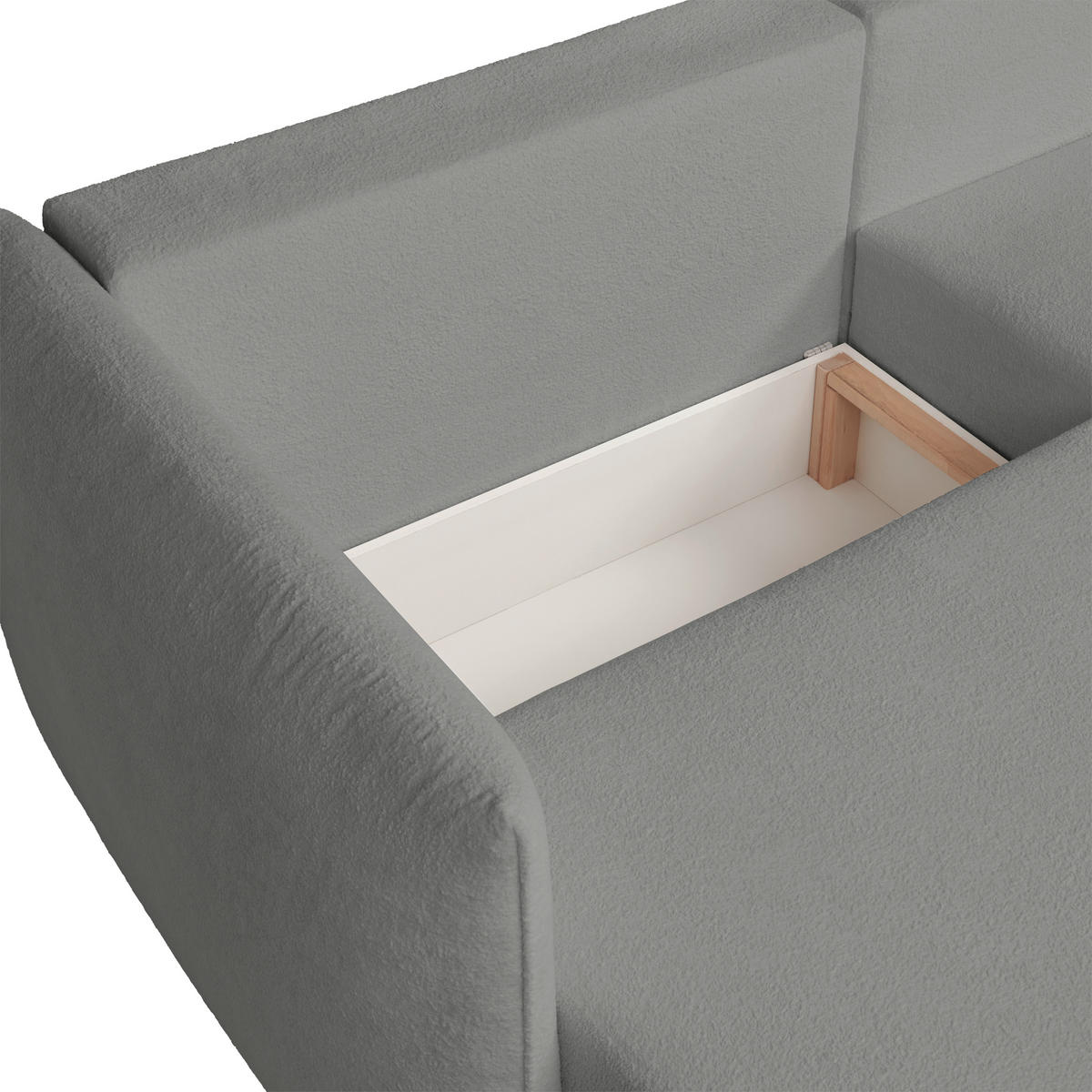 ECKSOFA Greige Jersey  - Greige/Schwarz, KONVENTIONELL, Kunststoff/Textil (238/148cm) - Carryhome