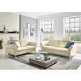 3-SITZER-SOFA Latina in Echtleder Ecru   - Ecru/Alufarben, Design, Leder/Metall (190/82/99cm) - Dieter Knoll