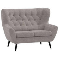 2-SITZER-SOFA in Flachgewebe Taupe  - Taupe/Schwarz, Design, Holz/Textil (137/101/95cm) - Stylife