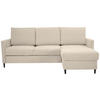 ECKSOFA Beige Chenille  - Beige/Schwarz, KONVENTIONELL, Holz/Textil (159/221cm) - Carryhome