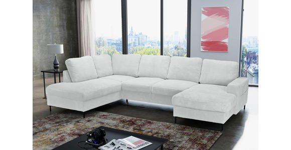 WOHNLANDSCHAFT Naturfarben Cord  - Schwarz/Naturfarben, KONVENTIONELL, Textil/Metall (197/303/148cm) - Carryhome