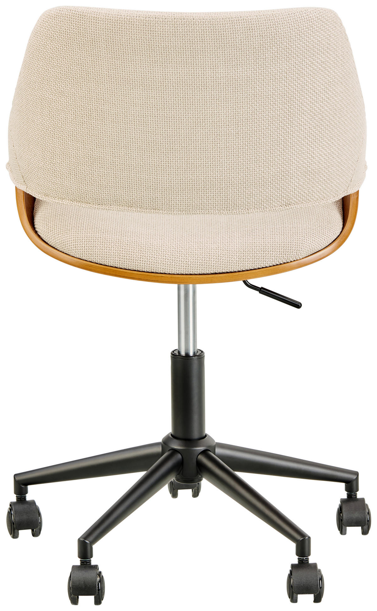 OTOČNÁ STOLIČKA, vzhľad ľanu, béžová, farba vlašského orecha - farba vlašského orecha/béžová, Modern, kov/drevo (51/78/88/57cm) - MID.YOU