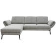 ECKSOFA  in Flachgewebe Blaugrau  175-224/255-365 cm  - Blaugrau/Schwarz, Design, Textil/Metall (175-224/255-365cm) - Dieter Knoll