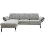 ECKSOFA  in Flachgewebe Blaugrau  175-224/255-365 cm  - Blaugrau/Schwarz, Design, Textil/Metall (175-224/255-365cm) - Dieter Knoll