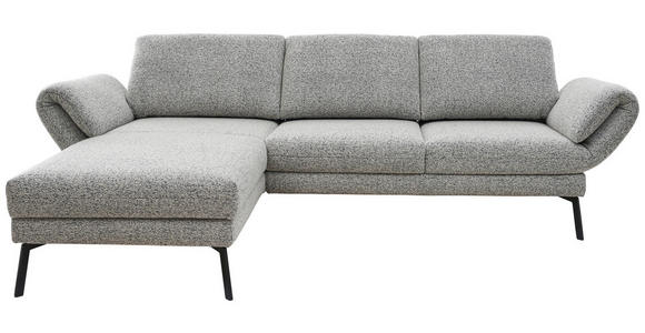 ECKSOFA  in Flachgewebe Blaugrau  175-224/255-365 cm  - Blaugrau/Schwarz, Design, Textil/Metall (175-224/255-365cm) - Dieter Knoll