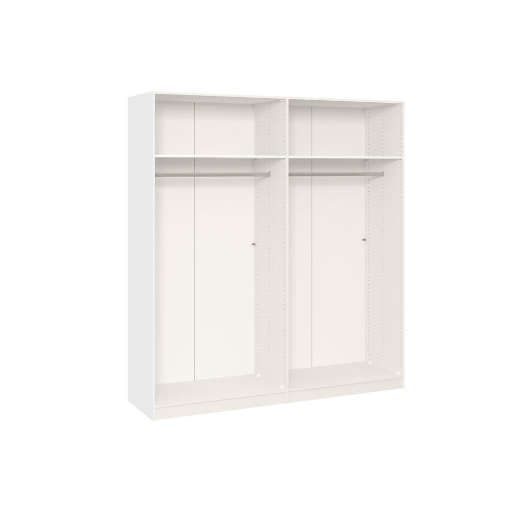 Thumbnail - Boxxx Drehtürenschrank, Weiß, Holzwerkstoff, 2 Fächer, 203x215x59 cm, erweiterbar, Beimöbel erhältlich, umfangreiches Zu...