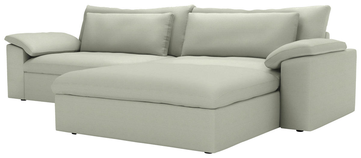 ECKSOFA  Chenille Sandfarben  - Sandfarben/Schwarz, Modern, Kunststoff/Textil (306/198cm) - Carryhome