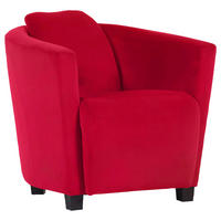 COCKTAILSESSEL Mikrofaser Rot    - Rot/Braun, Design, Holz/Textil (72/72/85cm)