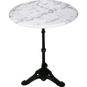 BISTROTISCH rund Weiß - Schwarz/Weiß, KONVENTIONELL, Stein/Metall (60/73cm)
