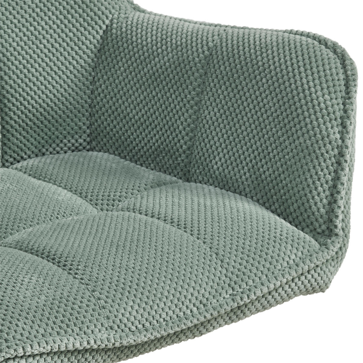 ARMLEHNSTUHL  Sitzfläche 360° drehbar, inklusive Armlehnen Webstoff  - Eichefarben/Grün, Basics, Holz/Textil (61/85/63cm) - MID.YOU