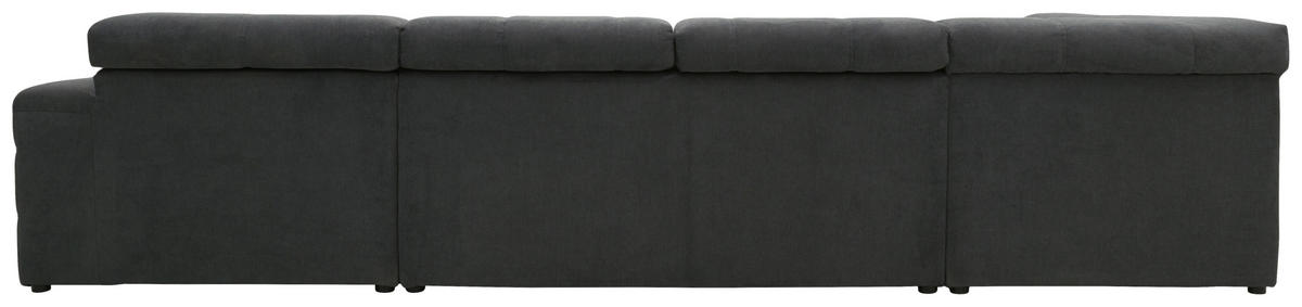 WOHNLANDSCHAFT Dunkelgrau Mikrofaser  - Dunkelgrau/Schwarz, Design, Kunststoff/Textil (228/359/175cm) - MID.YOU