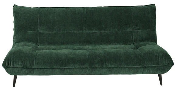 3-SITZER-SOFA Mikrofaser Dunkelgrün - Dunkelgrün/Schwarz, KONVENTIONELL, Textil/Metall (230/100/101cm) - Hom`in