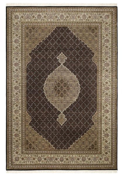 Orientalischer Webteppich Creme/Schwarz 90x60 cm