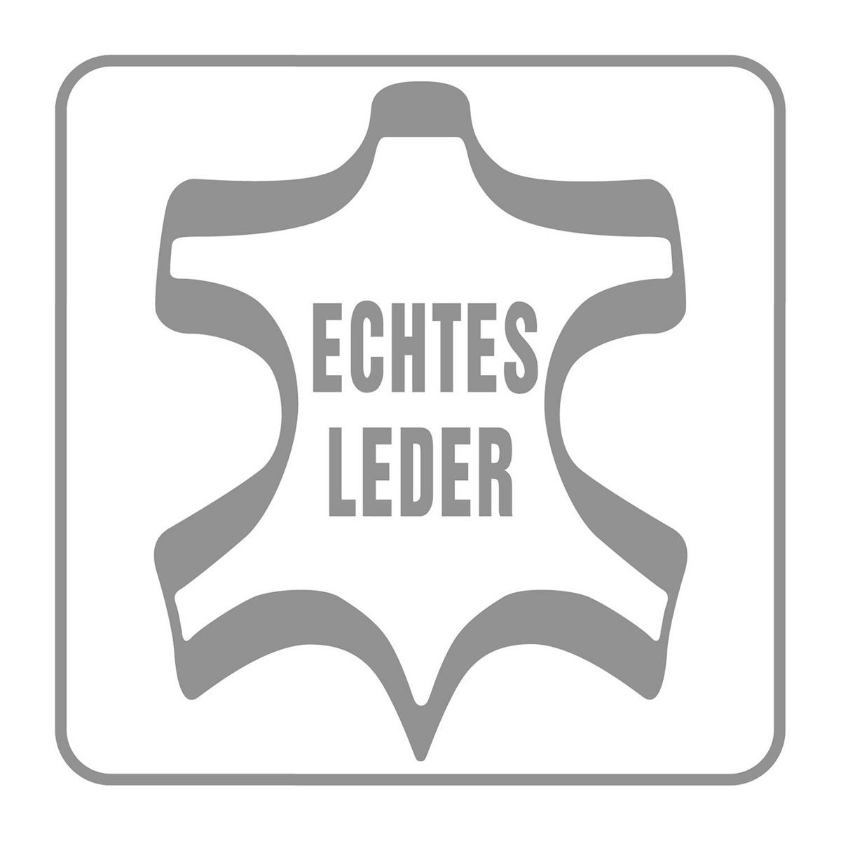 HOCKER Echtleder Schwarz  - Chromfarben/Schwarz, Design, Leder/Metall (95/46/80cm) - Livetastic