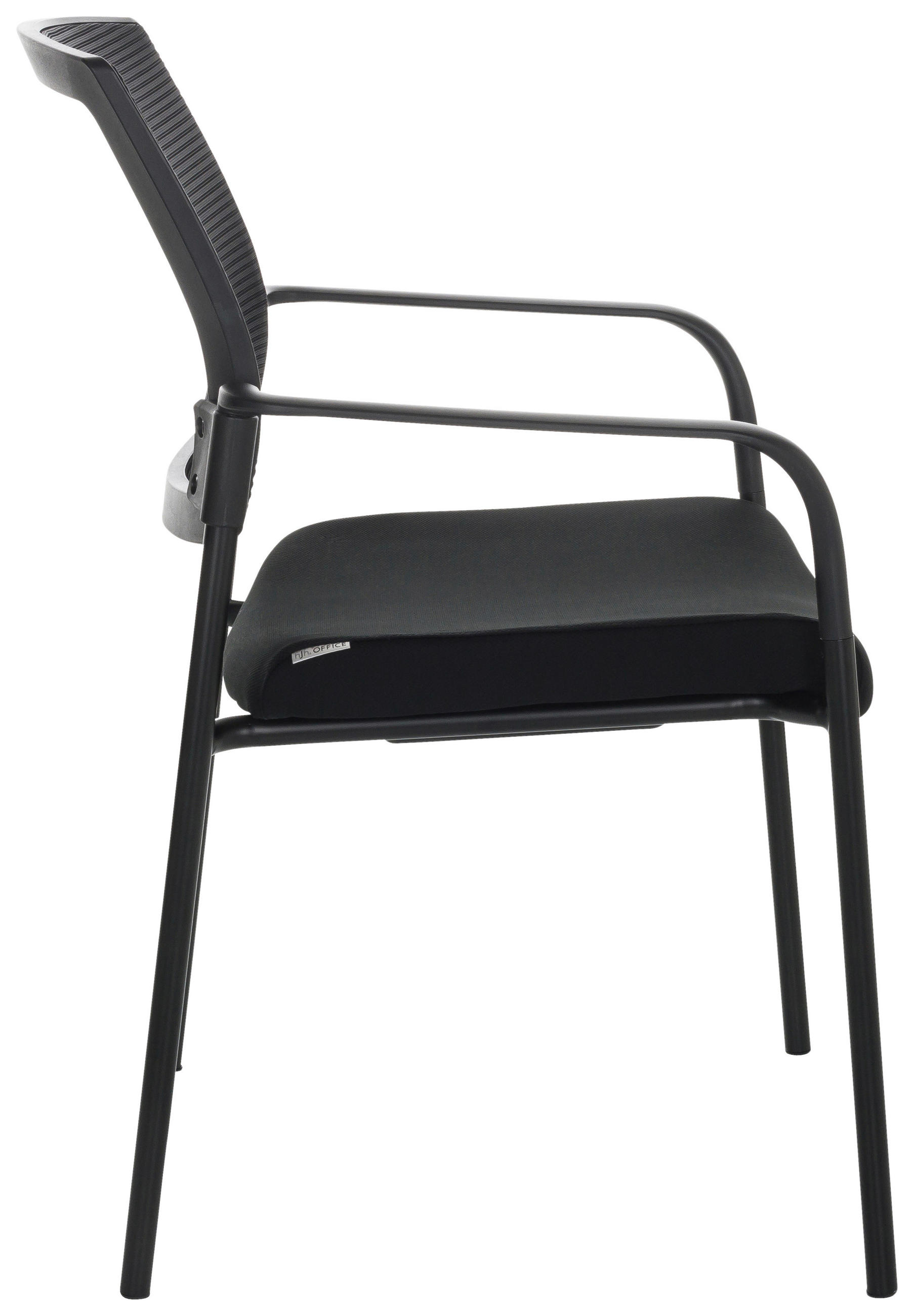 Thumbnail - Mid.you Besucherstuhl, Schwarz, Metall, Textil, Rundrohr, 51x126x61 cm, stapelbar, Arbeitszimmer, Besucherstühle