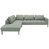 ECKSOFA Flachgewebe Platinfarben  - Platinfarben/Schwarz, Design, Textil/Metall (270/308cm) - Pure Home Lifestyle