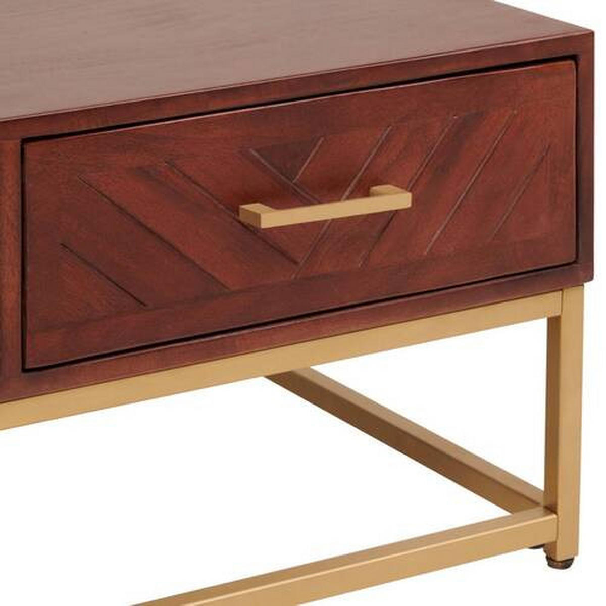 COUCHTISCH in Holz, Metall  - Goldfarben/Walnussfarben, Design, Holz/Metall (90/38/60cm) - MID.YOU