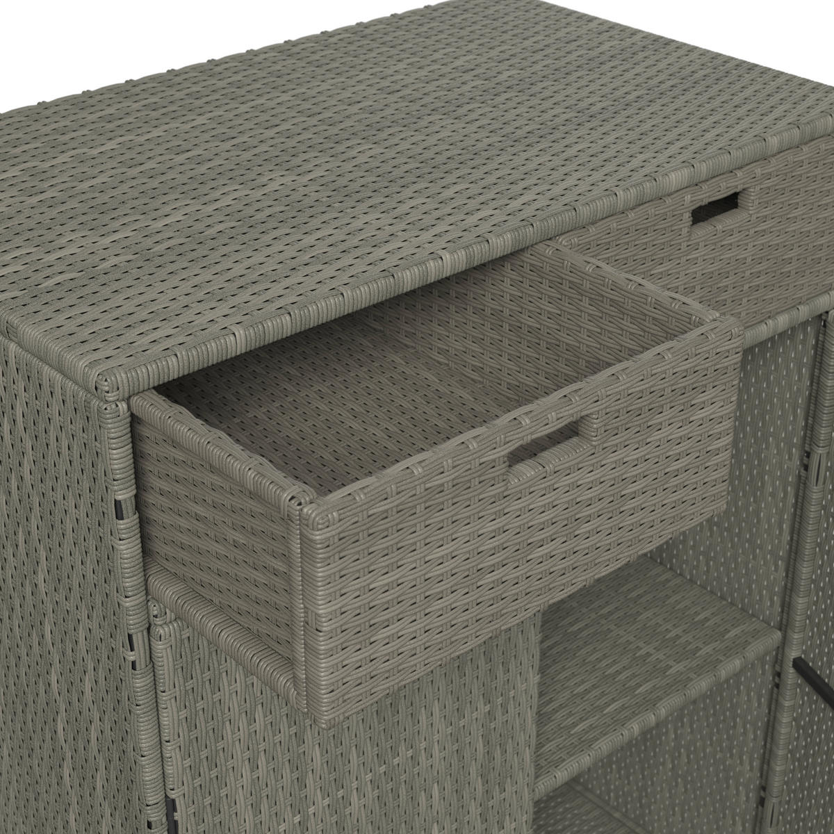 GARTENKOMMODE 55/113/90 cm  - Silberfarben/Grau, MODERN, Kunststoff/Metall (55/113/90cm) - Ambia Garden