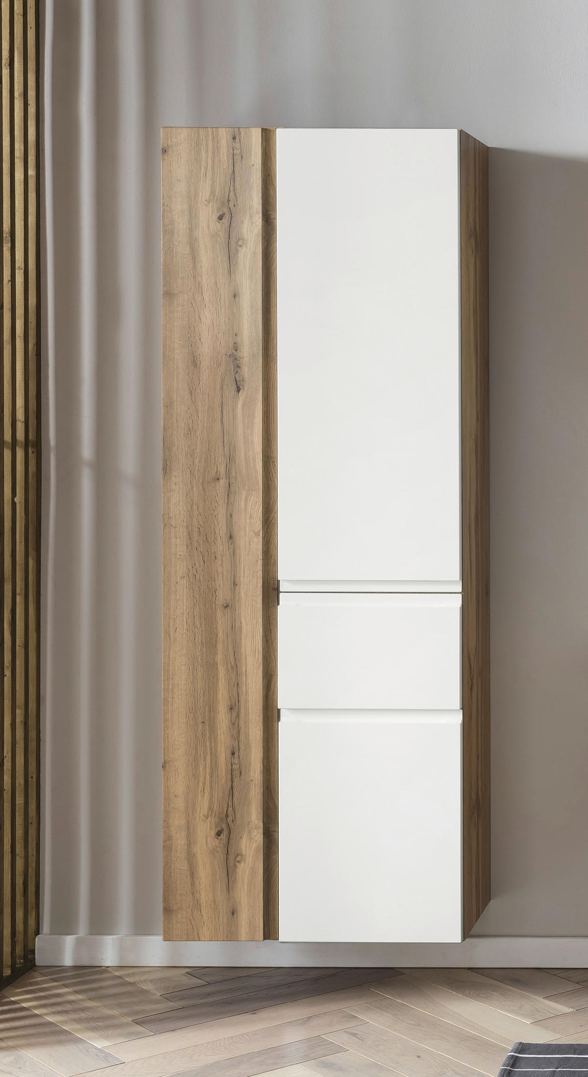 HOCHSCHRANK 65/180/35 cm  - Eiche Wotan/Weiß, MODERN, Holzwerkstoff (65/180/35cm) - Held