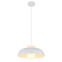HÄNGELEUCHTE LOWE 38/120 cm  - Opal/Weiß, Trend, Glas/Textil (38/120cm) - Globo