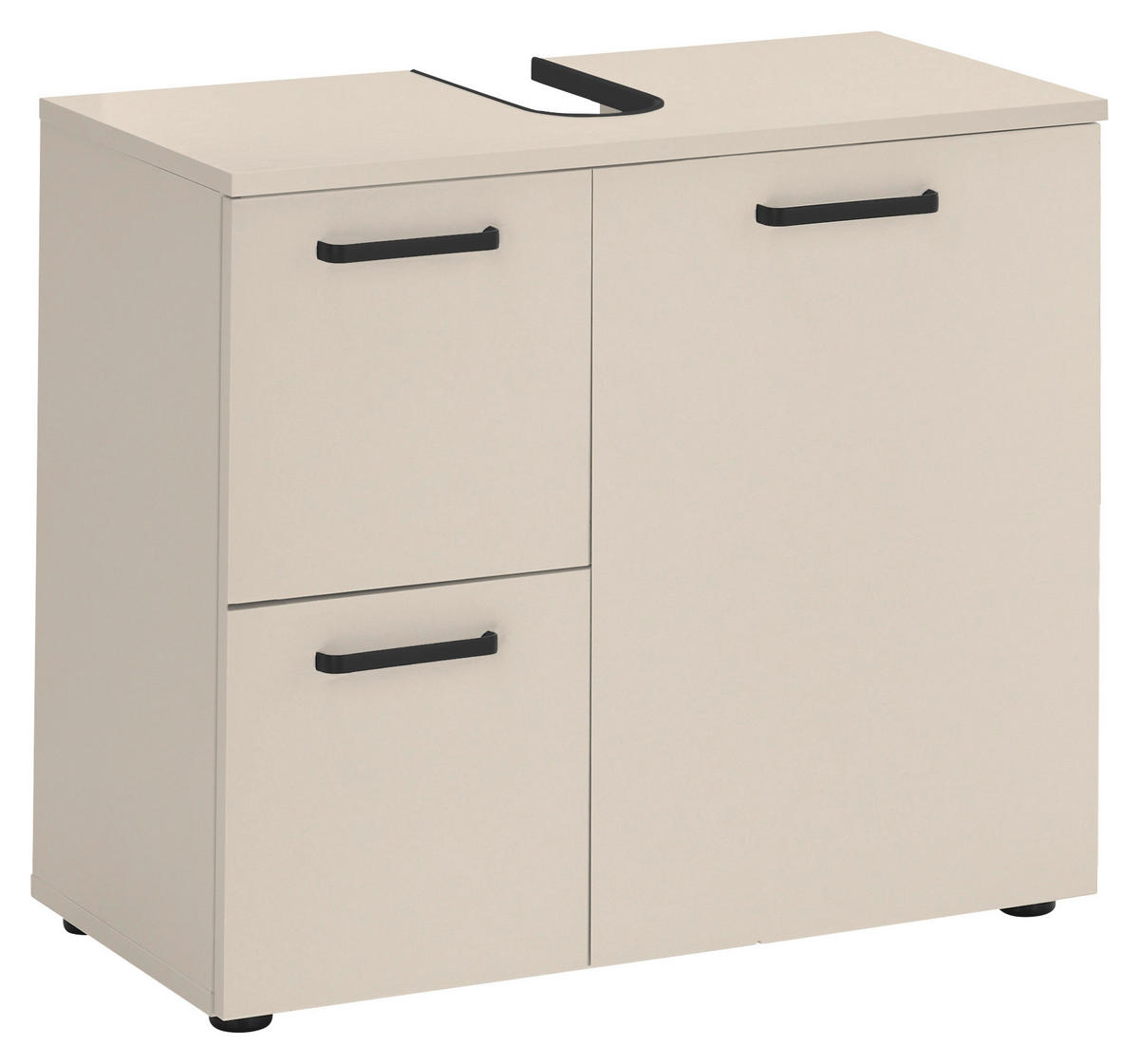 WASCHBECKENUNTERSCHRANK 70/60/35 cm  - Kaschmir/Schwarz, MODERN, Holzwerkstoff/Kunststoff (70/60/35cm) - MID.YOU