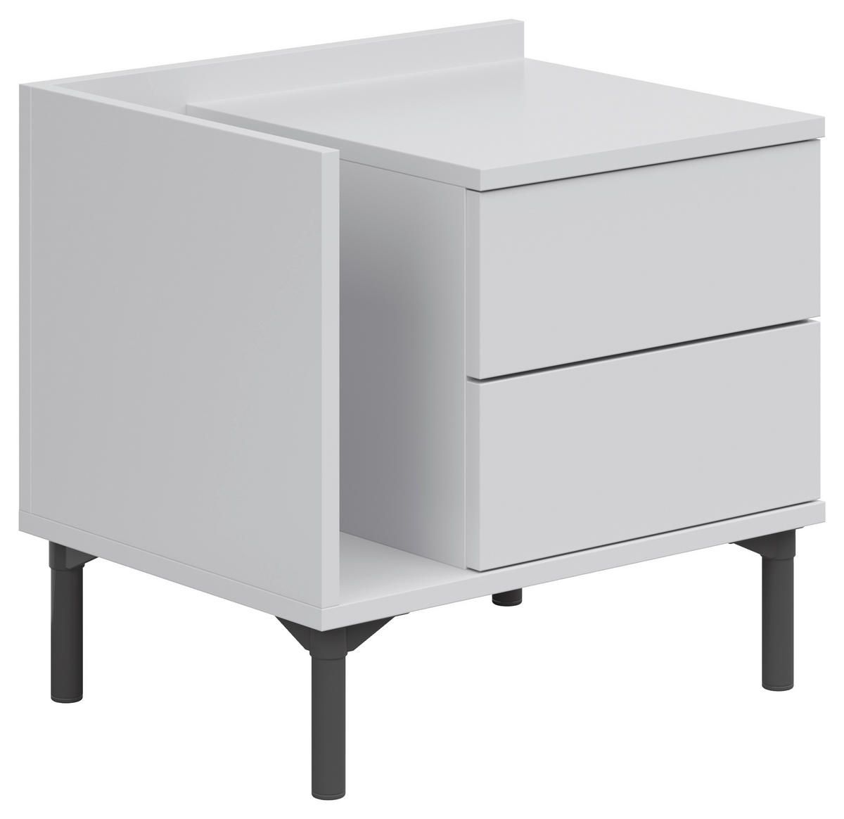 NACHTKÄSTCHEN 50/48/38 cm  in Hellgrau  - Hellgrau/Graphitfarben, Design, Holzwerkstoff/Kunststoff (50/48/38cm) - Lomoco