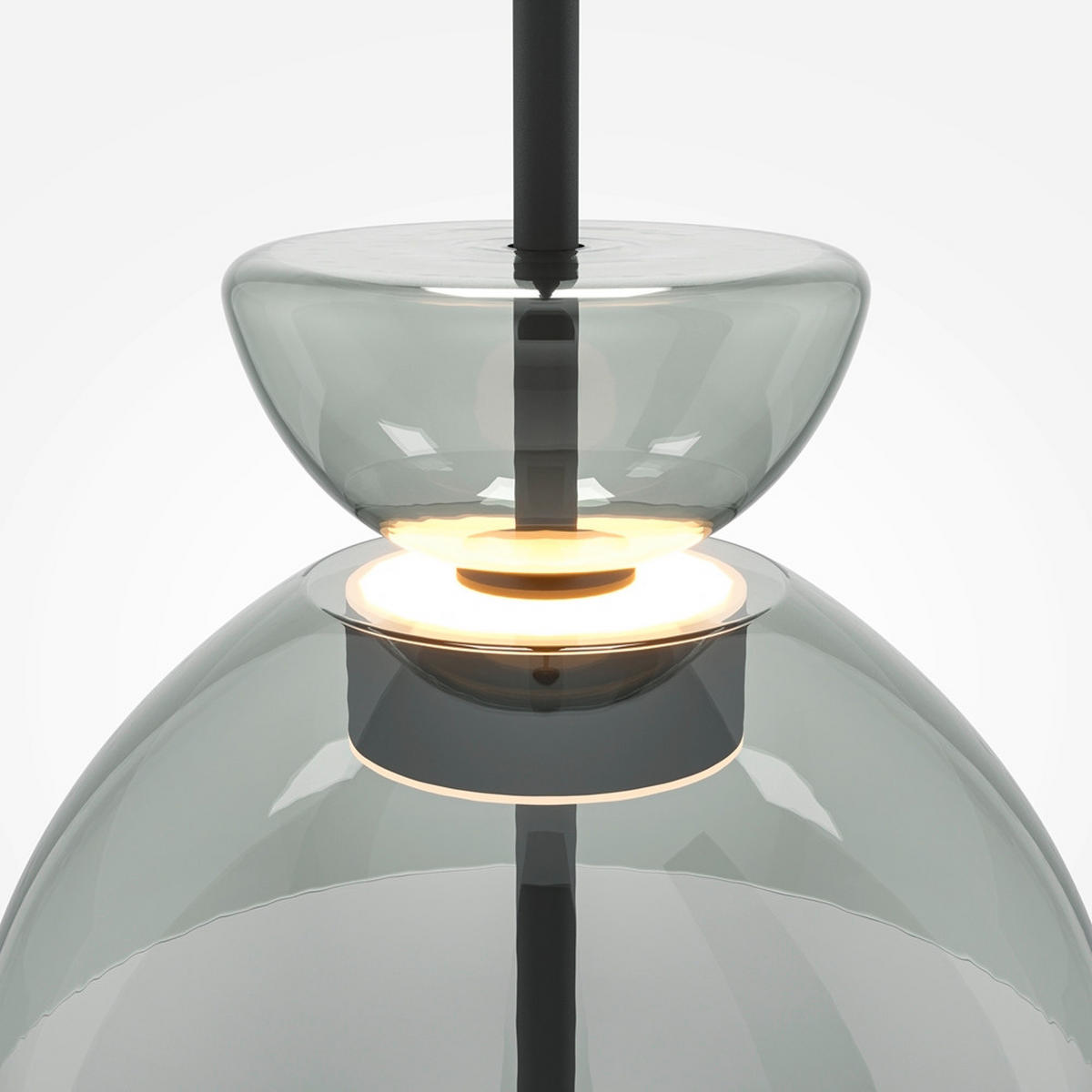 PENDELLEUCHTE 25/58 cm    - Schwarz/Grau, Modern, Glas/Metall (25/58cm) - MAYTONI