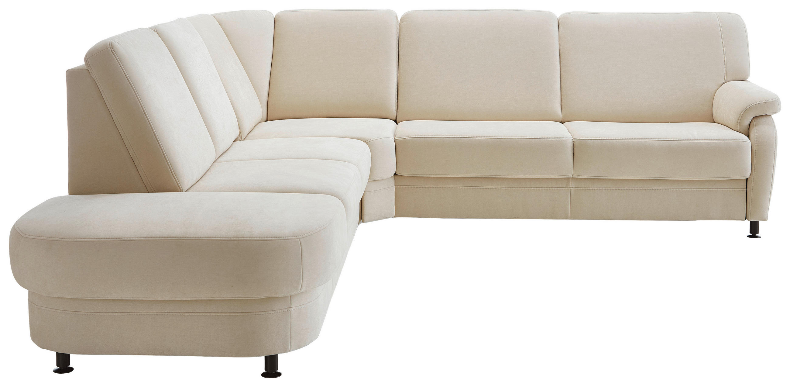 ECKSOFA in Flachgewebe Beige  - Beige/Schwarz, Konventionell, Textil/Metall (287/269cm) - Beldomo System