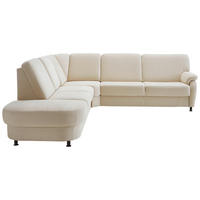 ECKSOFA in Flachgewebe Beige  - Beige/Schwarz, Konventionell, Textil/Metall (287/269cm) - Beldomo System