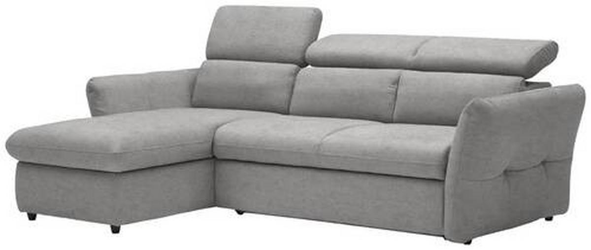 ECKSOFA in Mikrofaser Grau, Silberfarben  172/240 cm  - Silberfarben/Schwarz, Design, Kunststoff/Textil (172/240cm) - Stylife