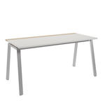 SCHREIBTISCH 160/75/75 cm  in Weiß, Hickory  - Hellgrau/Weiß, MODERN, Holzwerkstoff/Metall (160/75/75cm) - Novel