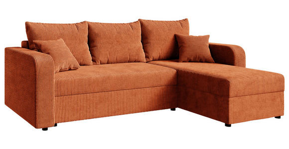 ECKSOFA  in Cord Rostfarben  - Rostfarben/Schwarz, KONVENTIONELL, Kunststoff/Textil (238/144cm) - Carryhome