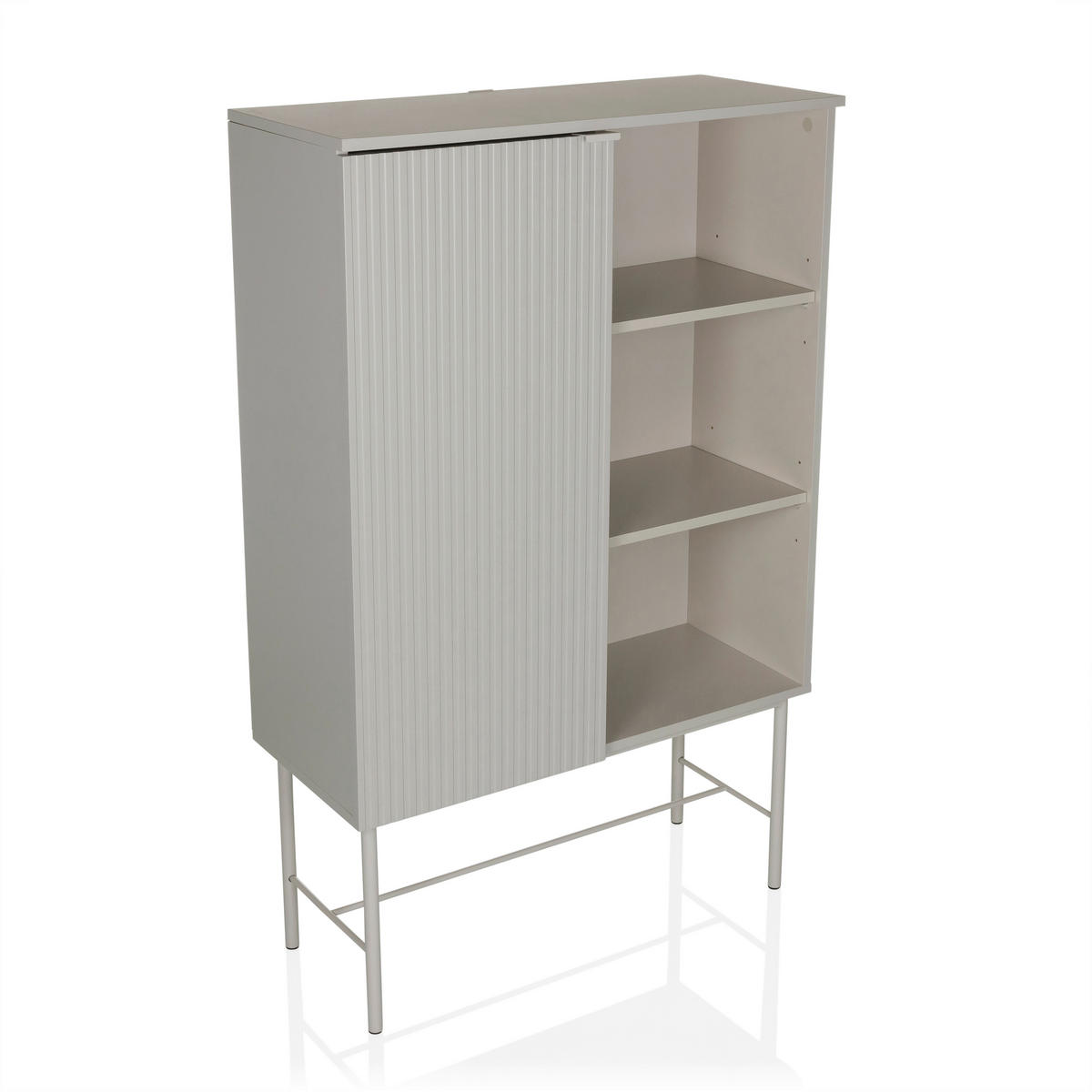 REGAL  82/130/35 cm Grau  - Grau, MODERN, Holzwerkstoff/Metall (82/130/35cm) - MID.YOU