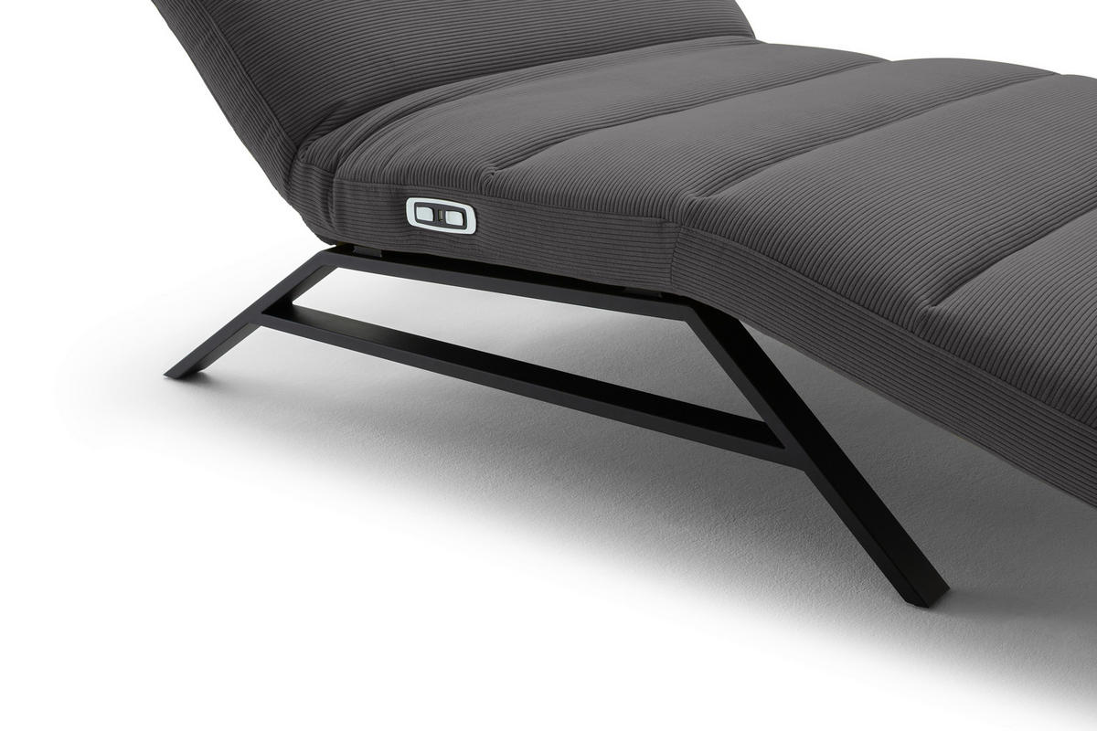 RELAXLIEGE Feincord Mokka  - Schwarz/Mokka, Design, Textil/Metall (120/54-113/158-198cm) - Pure Home Lifestyle