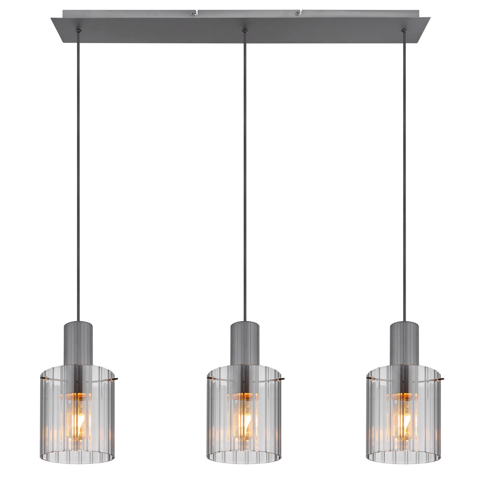 FÜGGŐLÁMPA 98/18/120 cm  - sötétszürke, Design, Üveg/fém (98/18/120cm) - Globo