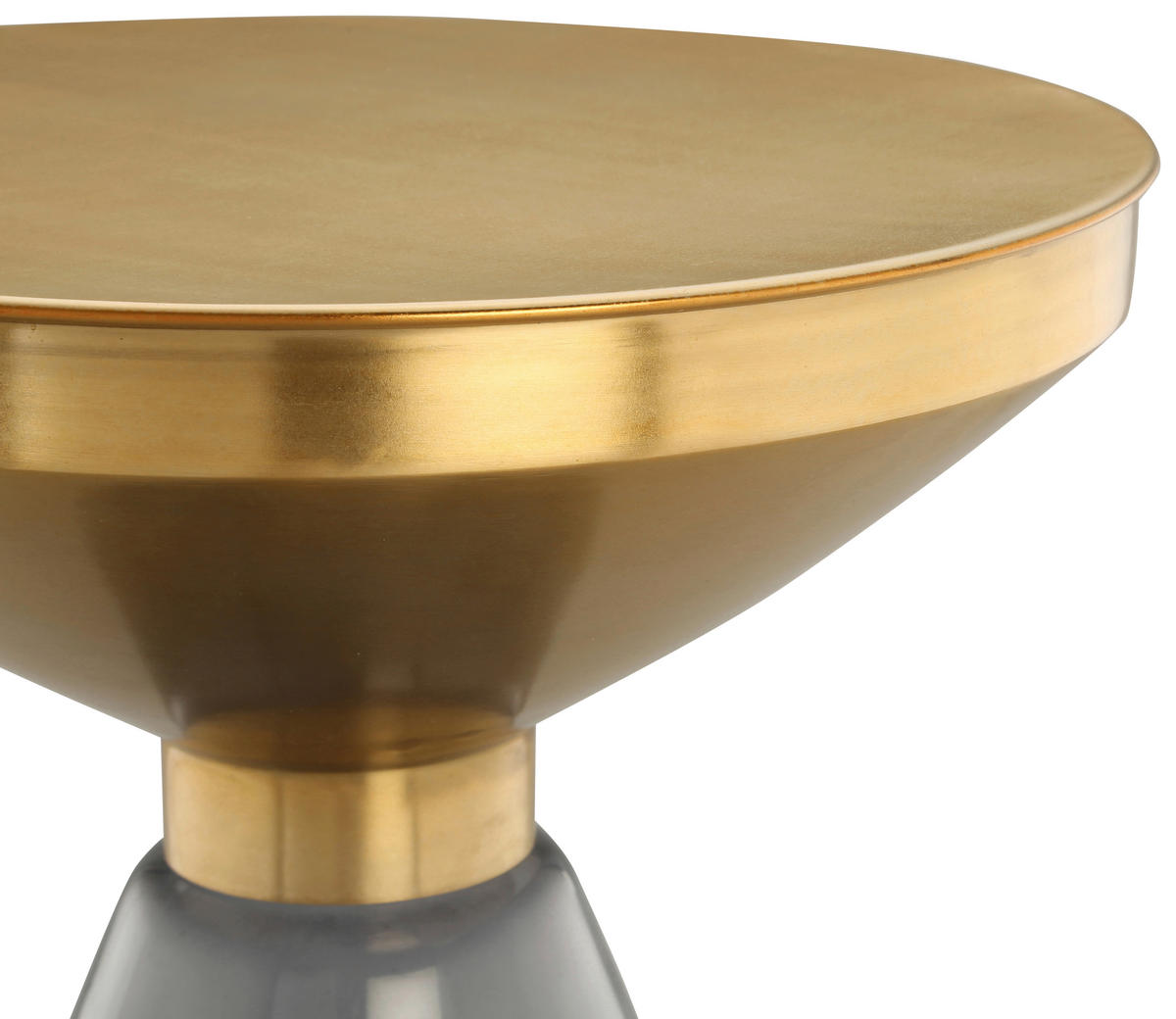 BEISTELLTISCH in Metall, Glas  - Goldfarben/Grau, Design, Glas/Metall (41,5/53cm) - Kayoom