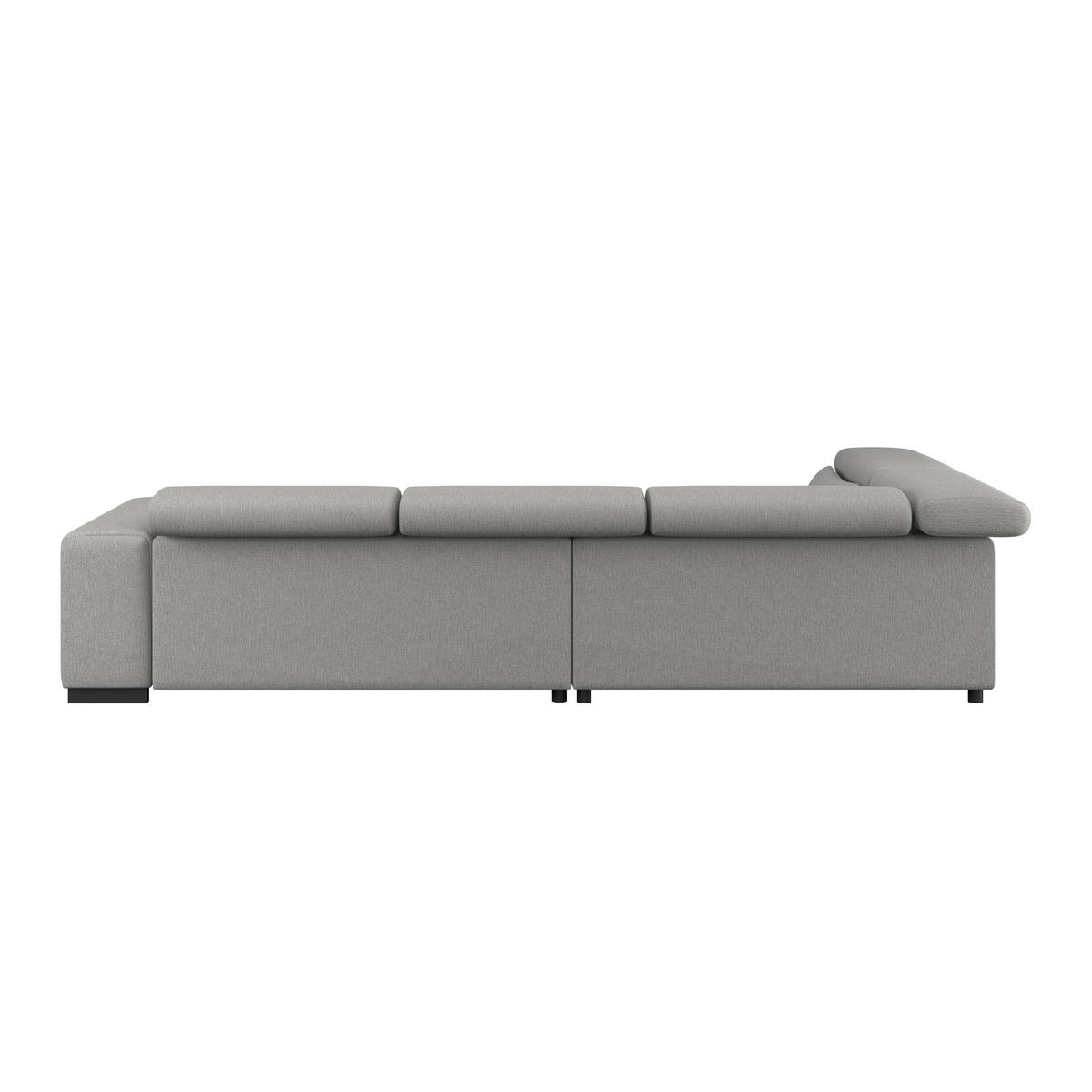 ECKSOFA Chenille, Struktur Dunkelgrau  - Dunkelgrau/Schwarz, Trend, Holz/Textil (226/311cm) - MID.YOU