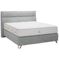 BOXSPRINGBETT 200/200 cm  in Grau  - Grau/Kupferfarben, Konventionell, Textil/Metall (200/200cm) - Ambiente