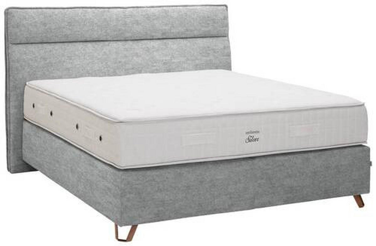 BOXSPRINGBETT 200/200 cm  in Grau  - Grau/Kupferfarben, Konventionell, Textil/Metall (200/200cm) - Ambiente