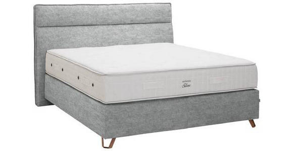 BOXSPRINGBETT 200/200 cm  in Grau  - Grau/Kupferfarben, KONVENTIONELL, Textil/Metall (200/200cm) - Ambiente