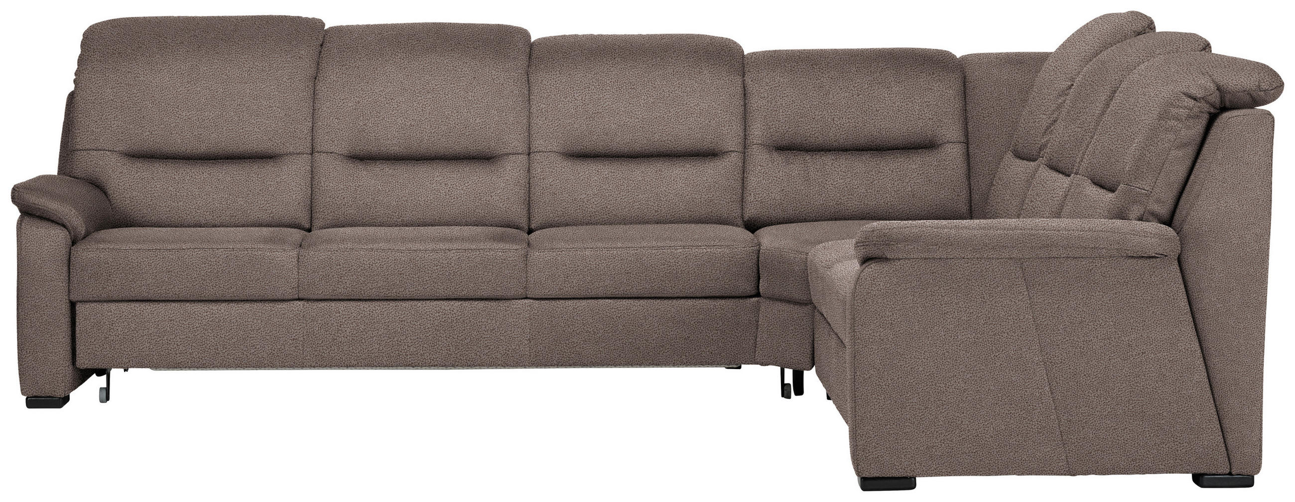 ECKSOFA in Mikrofaser Graubraun  - Graubraun/Schwarz, Konventionell, Holz/Textil (303/245cm) - Beldomo Comfort