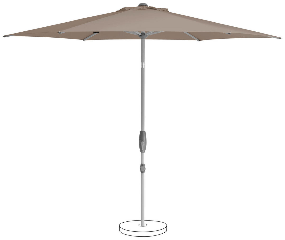 SONNENSCHIRM 300 cm Taupe  - Taupe/Silberfarben, KONVENTIONELL, Textil/Metall (300/300cm) - Suncomfort by Glatz