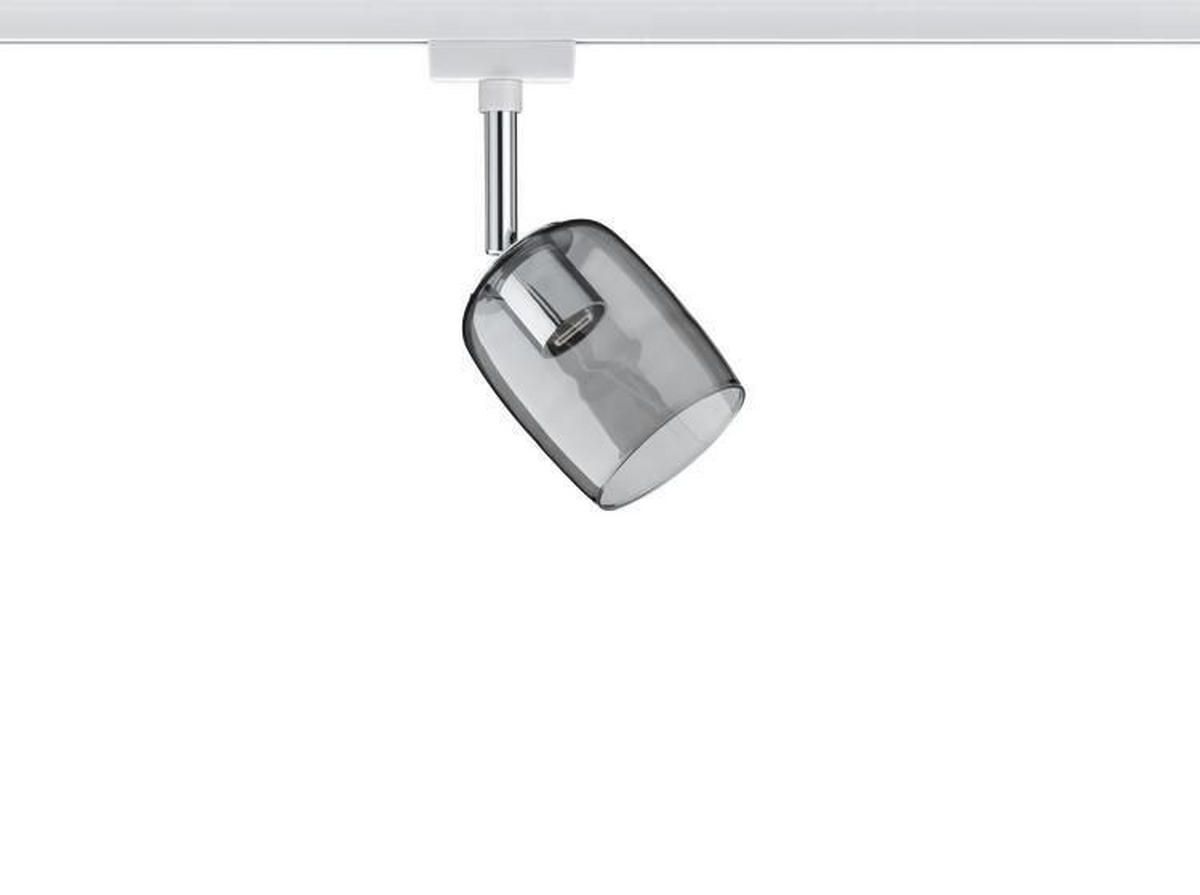 URAIL SCHIENENSYSTEM-STRAHLER - Transparent/Weiß, Design, Glas/Metall (7,4/12,8/11,5cm) - Paulmann