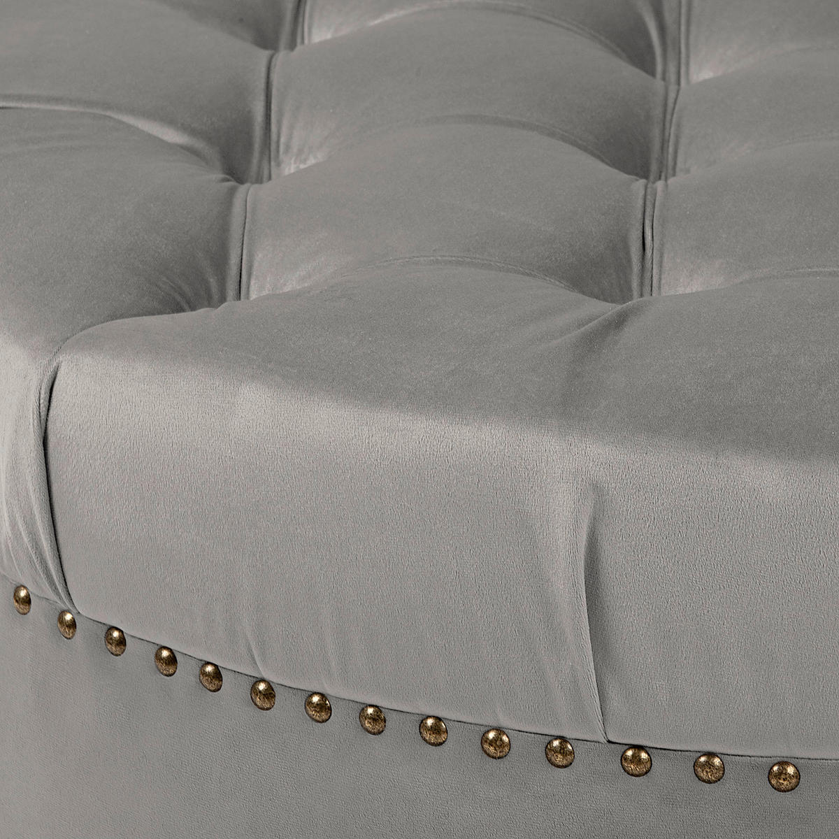 HOCKER Textil Grau  - Braun/Grau, Design, Holz/Textil (80/45/80cm) - Livetastic