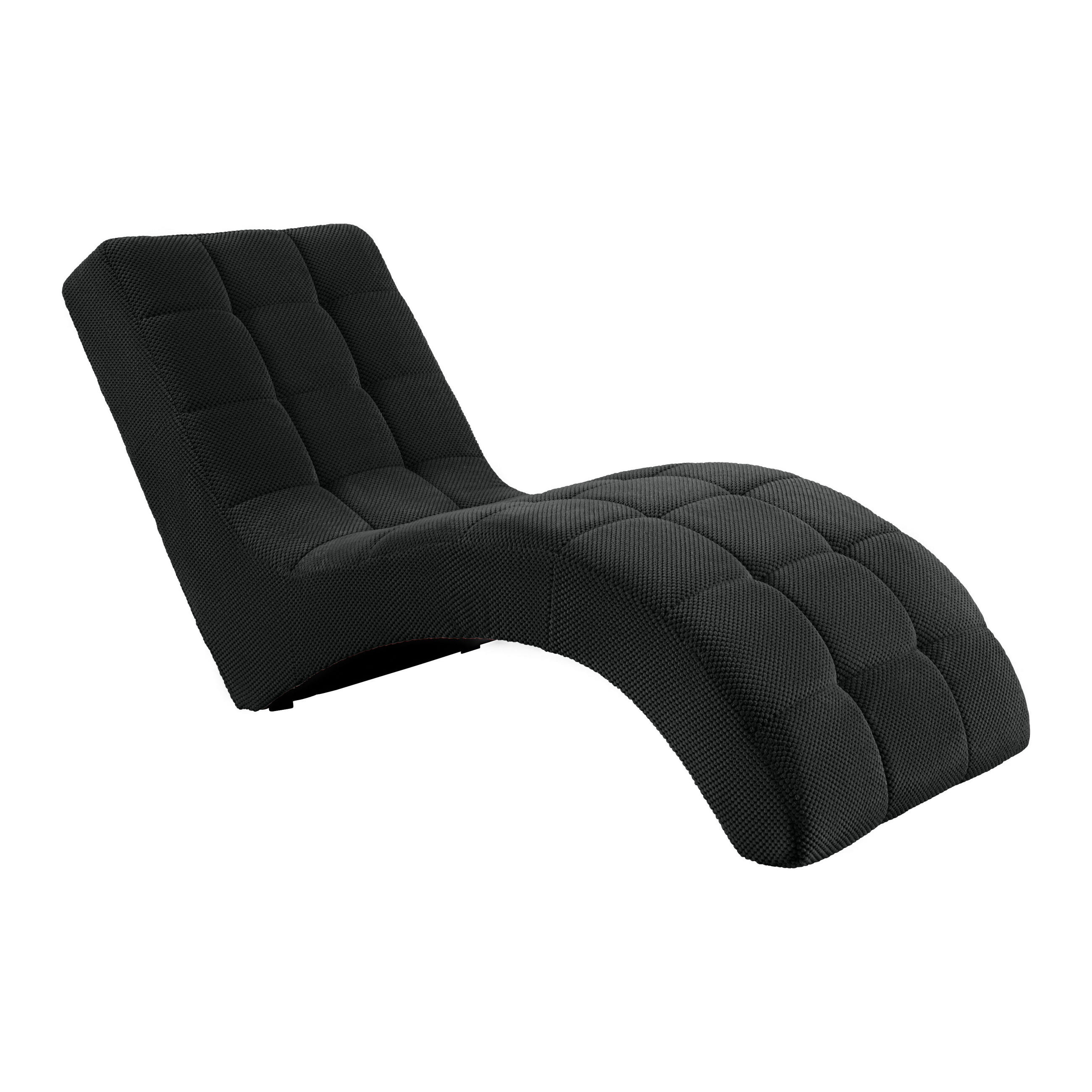 LIGGFÅTÖLJ i vävt tyg svart  - svart, Modern, textil/plast (68/80/167cm) - MID.YOU