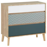 KOMMODE  in 94/86/40 cm  - Blau/Eichefarben, MODERN, Holz/Holzwerkstoff (94/86/40cm) - MID.YOU