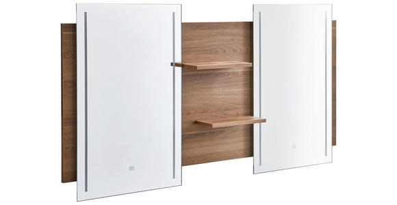 BADEZIMMERSPIEGEL 150/80/14,1 cm - Eichefarben, Design, Glas/Holzwerkstoff (150/80/14,1cm) - Novel